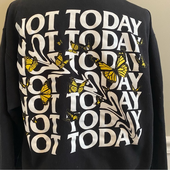 Pacsun Black Hoodie “Feelings Deleted…Not Today” Size M - Picture 4 of 5